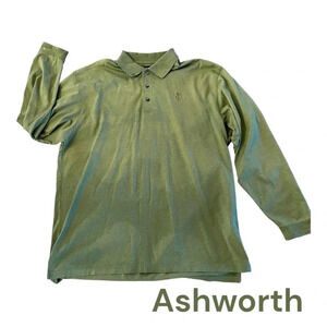 Ashworth Polo‎ Shirt Mens 2XL EZ-Tech Golf Green Long Sleeve